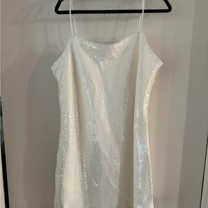 Abercrombie White Sequin Slip Dress NWT